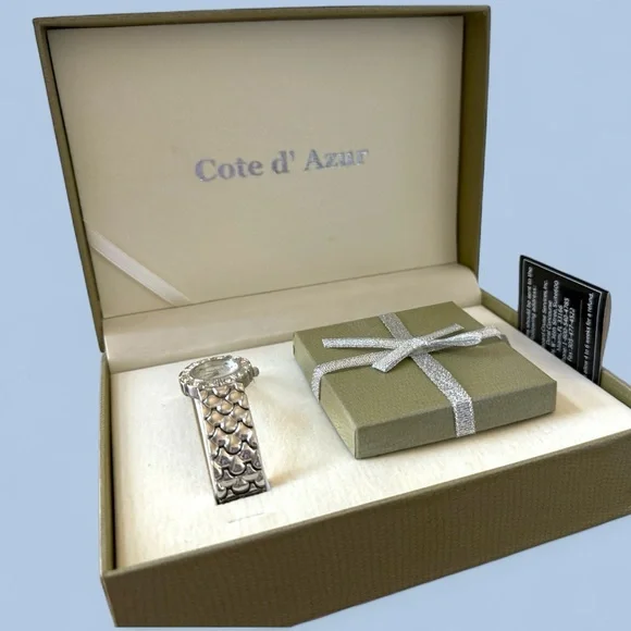 Cote d' Azur 3-Piece Silver Jewelry Set Watch, Necklace & Ring NEW - Picture 10 of 12